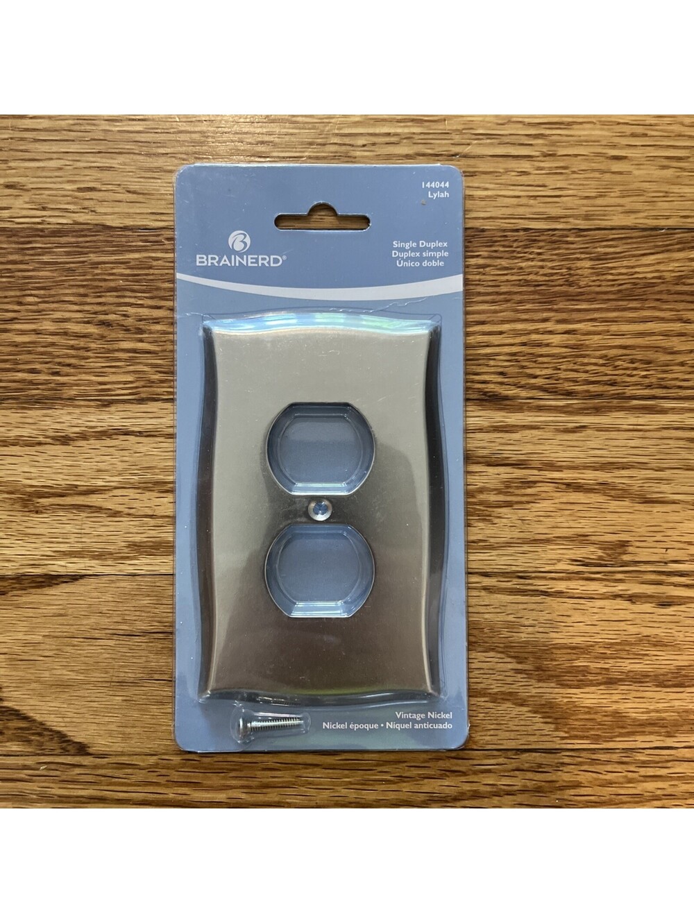 Brainerd Lylah Vintage Nickel Duplex Outlet Wall Plates